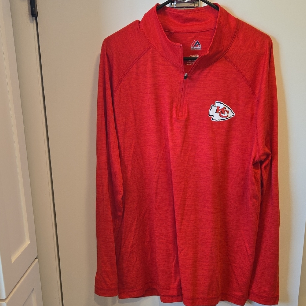 KC Chiefs 1/4 Zip Majestic Red Pullover